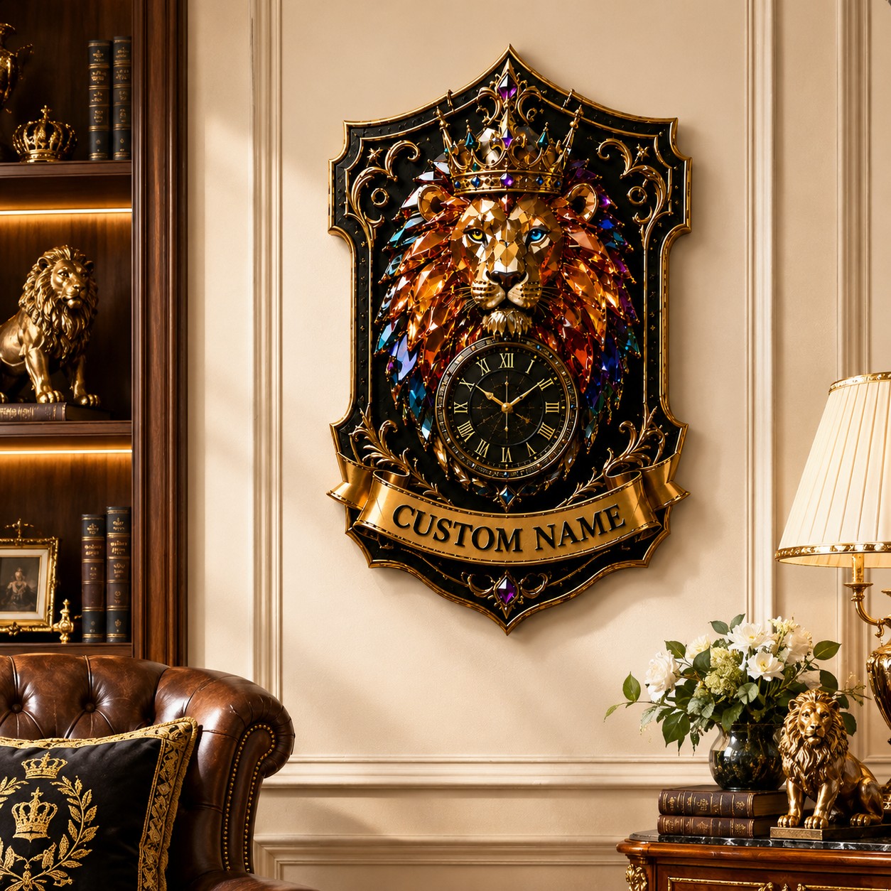 Regal Custom Name Wall Clock — personalized with a custom name