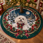 Maltese Quilted Christmas Tree Skirt — digital product visualization