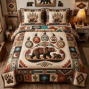 Mama Bear Trail 3-Piece Quilted Bedding Set
