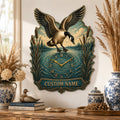 Landing goose Custom Name Wall Clock — personalized with a custom name
