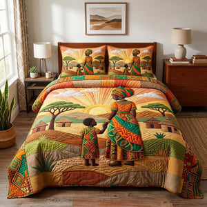 Mother Journey 3-Piece Quilted Bedding Set