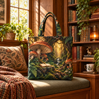 Enchanted Roots Reading Nook Ornament with flat printed optical 3D oak roots, mossy hollows and bronze leaves