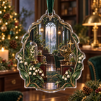 One christmas ornament with an original Moonbell Scholar Atrium, dimensional moonbells, specimen glass and luminous scholar-atrium depth.