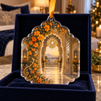 One christmas ornament with an original Marigold Sunvault Canopy, sunburst medallions, mirrored niches and deep balcony perspective.