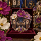 One christmas ornament with an original Cosmos Curator Birthday Reliquary, specimen flowers and luminous collector-gallery depth.