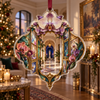 One christmas ornament with an original Orchid Prism Salon Gallery and luminous optical depth.
