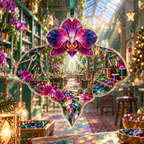 One christmas ornament with an original Orchid Artisan Glasswork Atelier and deep crafted illusion.