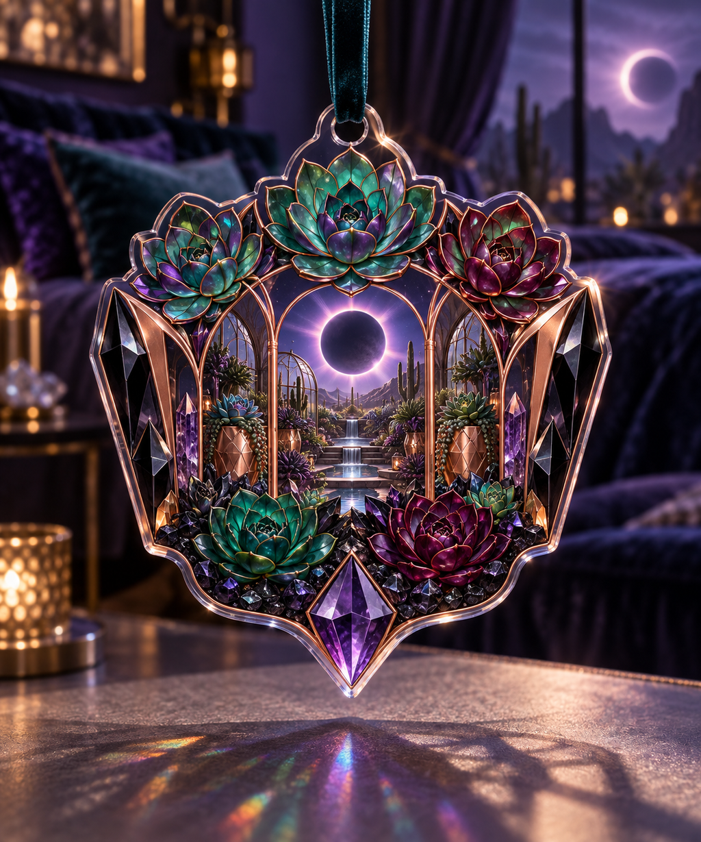 One christmas ornament with an original Succulent Prism Eclipse Boudoir and deep jewel illusion.