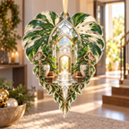 One christmas ornament with an original Monstera Newroot Crystal Courtyard and deep new-home conservatory illusion.