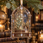 One christmas ornament with an original Eucalyptus Gemvault Specimen Cabinet and deep collector-gallery illusion.