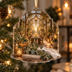 One christmas ornament with an original Eucalyptus Hearthtoast Glasshouse and deep host-gratitude illusion.