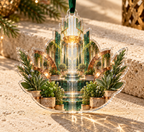 One christmas ornament with an original Herb Garden Sunwell Cascade Salon and deep sunlit atrium illusion.