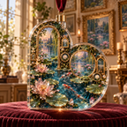 One christmas ornament with an original Water Lily Prism Salon Gallery and maximum-depth printed illusion.