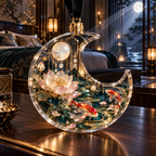 One christmas ornament with an original Koi Lotus Moonstone Suite and maximum-depth printed illusion.