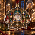 One christmas ornament with an original Seashell Jewel Curio Jubilee and maximum-depth printed illusion.