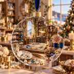 One christmas ornament with an original Seashell Maker Mosaic Atelier and maximum-depth printed illusion.