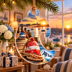One christmas ornament with original buoy and rope host thank-you flat printed optical-depth artwork.