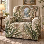 One sofa cover with an original Moonbell Whisperglass Alcove, dimensional moonbells, opaline droplets and luminous reading-alcove depth.