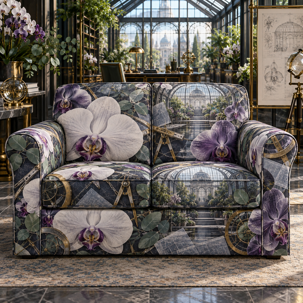 One sofa cover with an original Orchid Precisionlight Executive Conservatory and monumental jewel depth.
