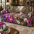 One sofa cover with an original Orchid Artisan Glasswork Atelier and deep crafted illusion.