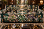 One sofa cover with an original Succulent Jubilee Gemvault and deep biophilic illusion.