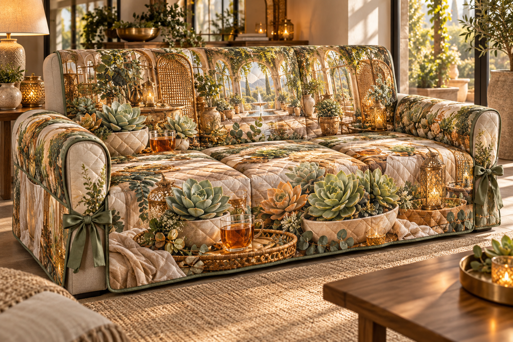 One sofa cover with an original Succulent Amber Hospitality Tea Atrium and maximum optical depth.