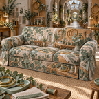 One sofa cover with an original Eucalyptus Makerloom Lightwell and deep hobby-studio illusion.