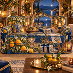 One sofa cover with an original Citrus Blossom Hearthtoast Gratitude Supper and maximum-depth printed illusion.