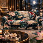 One sofa cover with an original Koi Lotus Moonstone Suite and maximum-depth printed illusion.