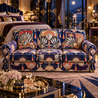 One sofa cover with an original Sardine Nocturne Deco Cabinet and maximum-depth printed illusion.