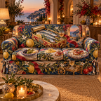 One sofa cover with an original Sardine Gratitude Aperitivo Cart and maximum-depth printed illusion.
