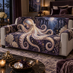One sofa cover with original Octopus Opal Nocturne optical-depth print.