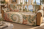 One sofa cover with original Nautilus Sunroom Gallery optical-depth print.