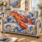 One sofa cover with original Lobster Porcelain Gallery optical-depth print.