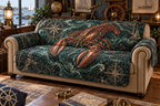 One sofa cover with original Lobster Mariner Workshop optical-depth print.