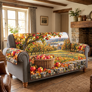 Golden Apple Orchard Harvest Sofa Cover