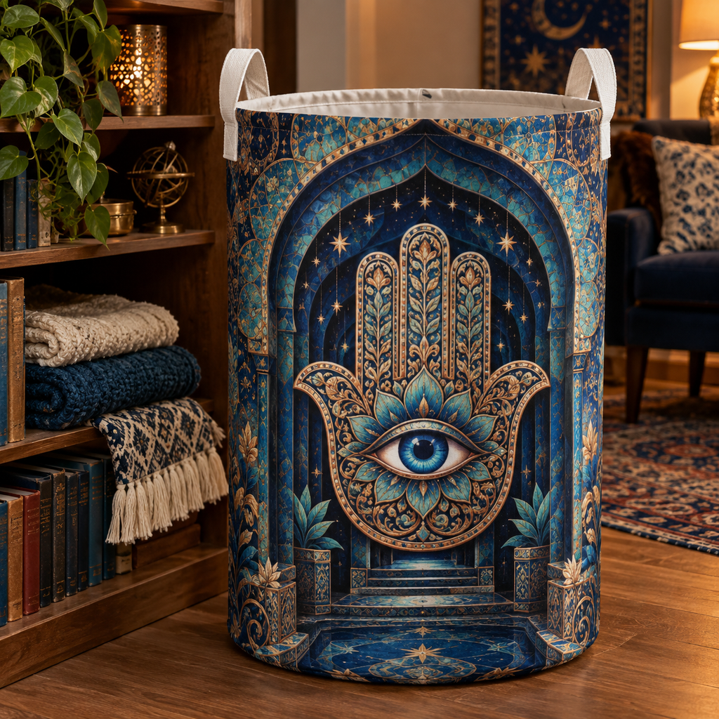 Astronomical Instruments Apartment Gallery Table Runner with flat printed optical 3D armillary spheres astrolabes and telescope optics through observatory arches in aged brass navy parchment and teal