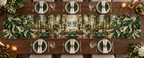 One table runner with an original Monstera Everwelcome Supper Atrium and deep host-gift illusion.