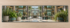 One table runner with an original Herb Garden Vertex Glasswork Studio and deep professional botanical-studio illusion.