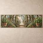 One personalized table runner with THE PARKERS integrated into an original Herb Garden Hearthkey Conservatory and maximum-depth printed illusion.