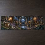 One table runner with an original Herb Garden Moonwell Apothecary Nook and maximum-depth printed illusion.