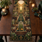 One table runner with an original Herb Garden Aureate Herbarium Vault and maximum-depth printed illusion.
