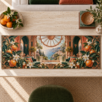 One table runner with an original Citrus Blossom Copperlight Solarium Oculus and maximum-depth printed illusion.