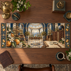 One table runner with an original Citrus Blossom Atlasglass Study Atrium and maximum-depth printed illusion.