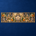 One table runner with an original Citrus Blossom Curiofoil Jubilee Gallery and maximum-depth printed illusion.