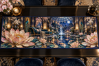 One table runner with an original Water Lily Celestique Mosaic Suite and maximum-depth printed illusion.