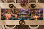 One table runner with an original Water Lily Lustralight Atrium Salon and maximum-depth printed illusion.