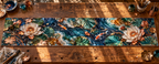 One table runner with an original Water Lily Resinmaker Atelier and maximum-depth printed illusion.