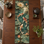 One table runner with an original Koi Lotus Prism Gallery and maximum-depth printed illusion.