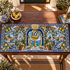 One table runner with an original Sardine Azulejo House Key and maximum-depth printed illusion.